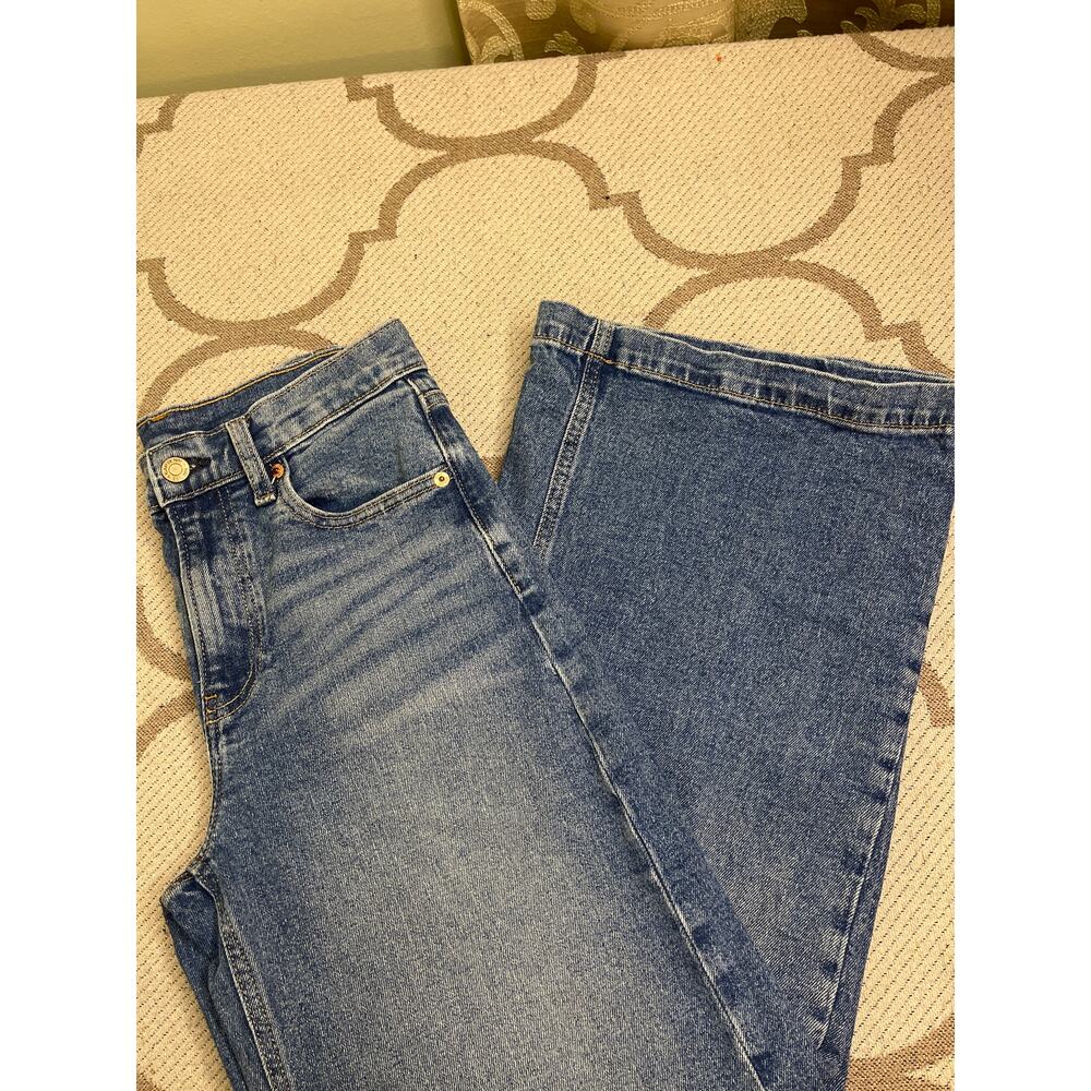 Gap High Rise Stride Ankle medium indigo wide leg jeans, size 25/ 0 - Picture 11 of 12